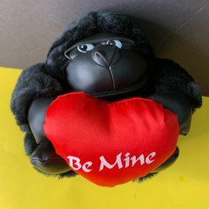TOY-O-RAMA GORILLA PLUSH "BE MINE' STUFFED ANIMAL MADE IN HONG KONG 7"